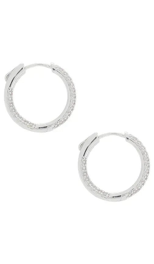 By Adina Eden Pave Rounded Inside Out Hoop Earring | Thumbnail 2