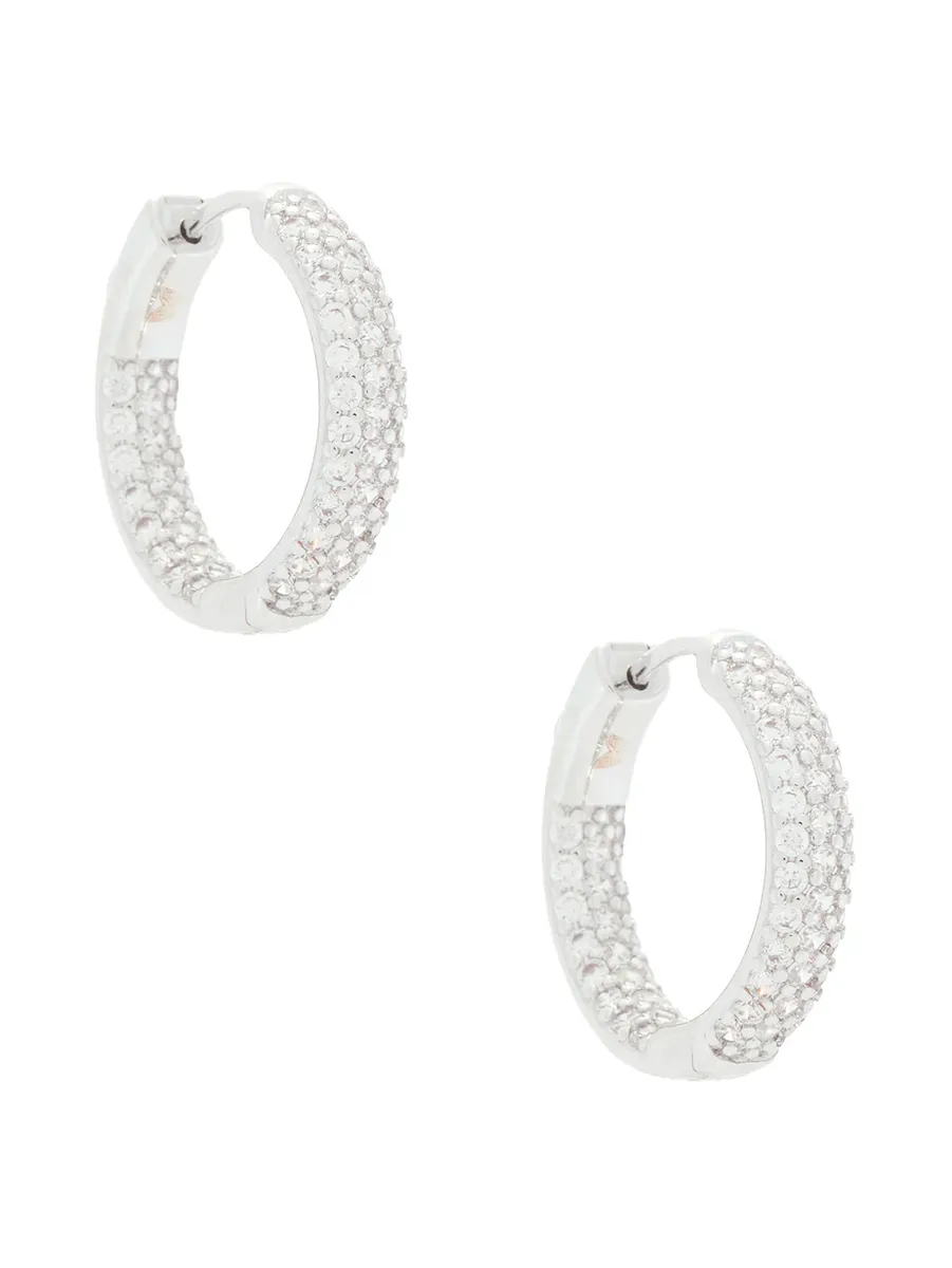 Pave Rounded Inside Out Hoop Earring
