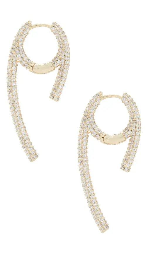 By Adina Eden Pave Rounded Wide Claw Huggie Earring | Thumbnail 2 By Adina Eden Pave Rounded Wide Claw Huggie Earring | Thumbnail 2