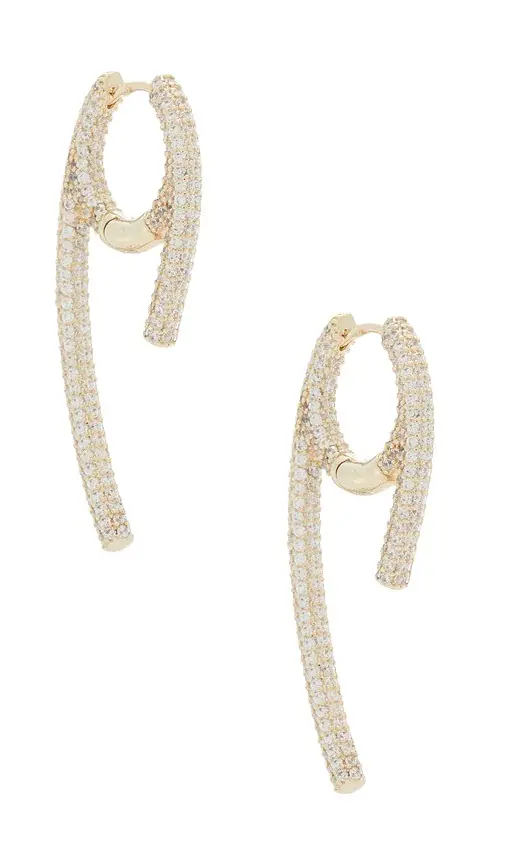 Pave Rounded Wide Claw Huggie Earring Pave Rounded Wide Claw Huggie Earring