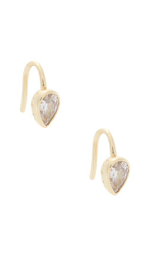 Faceted Teardrop Huggie Earring Faceted Teardrop Huggie Earring