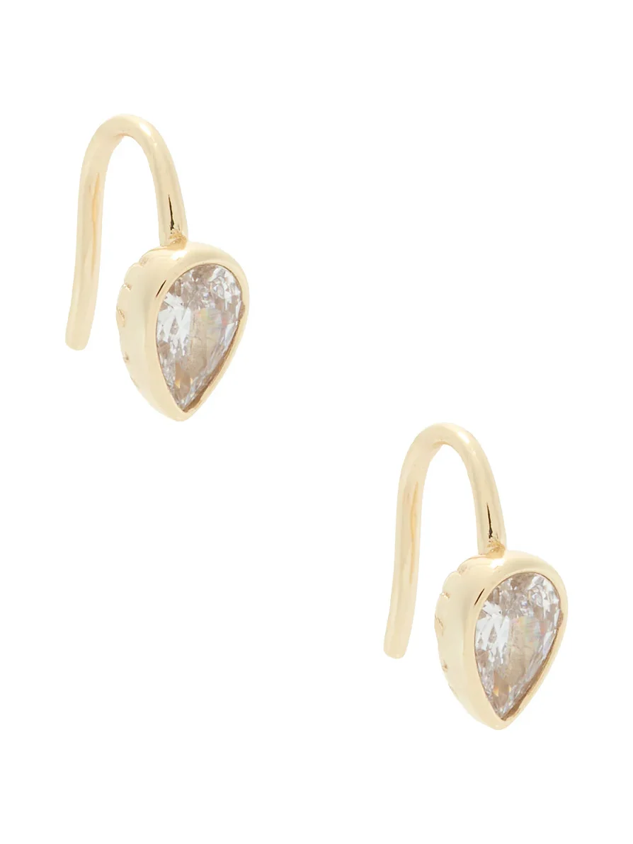 By Adina Eden Faceted Teardrop Huggie Earring