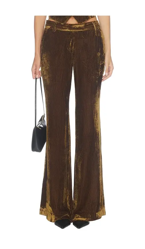 Courtney Zheng Silk Velvet Corduroy Pants