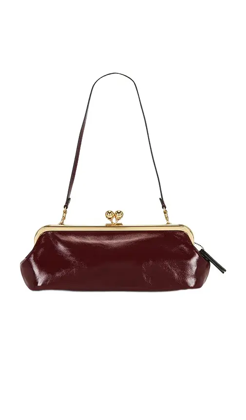 Coach Glazed Leather Kisslock Frame Bag 30