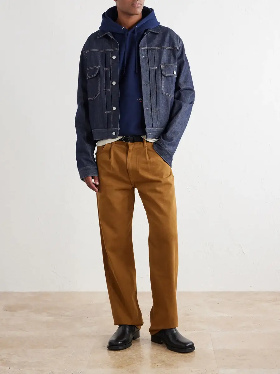 Noah Straight-Leg Pleated Organic Jeans | Thumbnail 2 Noah Straight-Leg Pleated Organic Jeans | Thumbnail 2