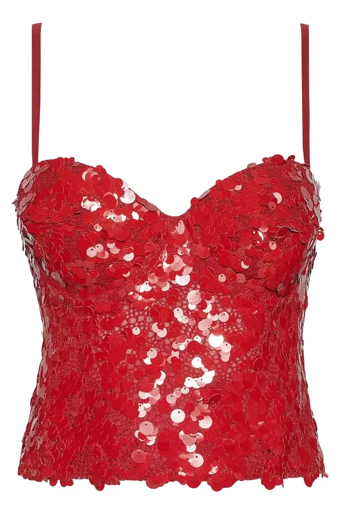L'Agence Lior Sequin Bralette Cami