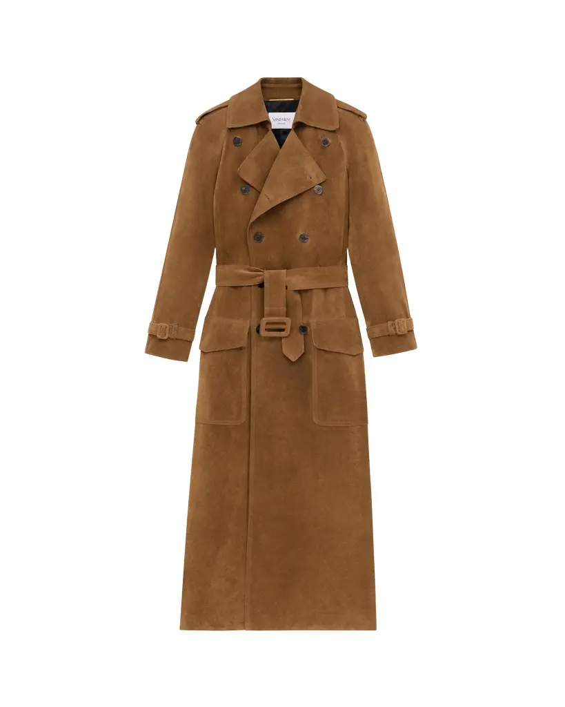 trench coat in suede trench coat in suede
