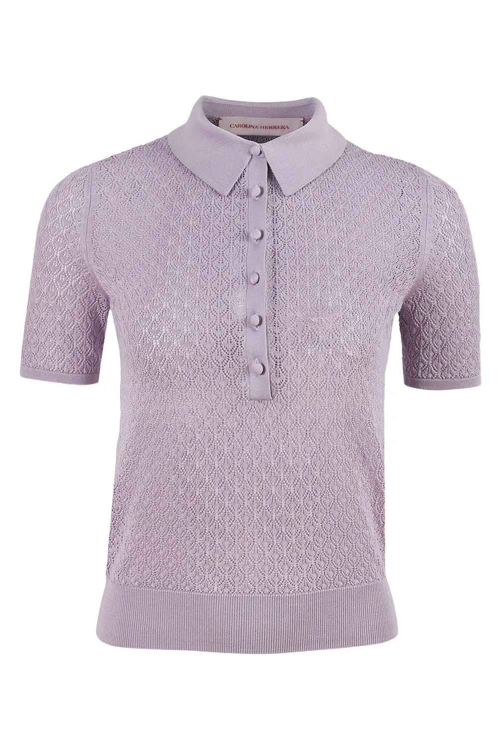 Carolina Herrera Textured Short Sleeve Polo