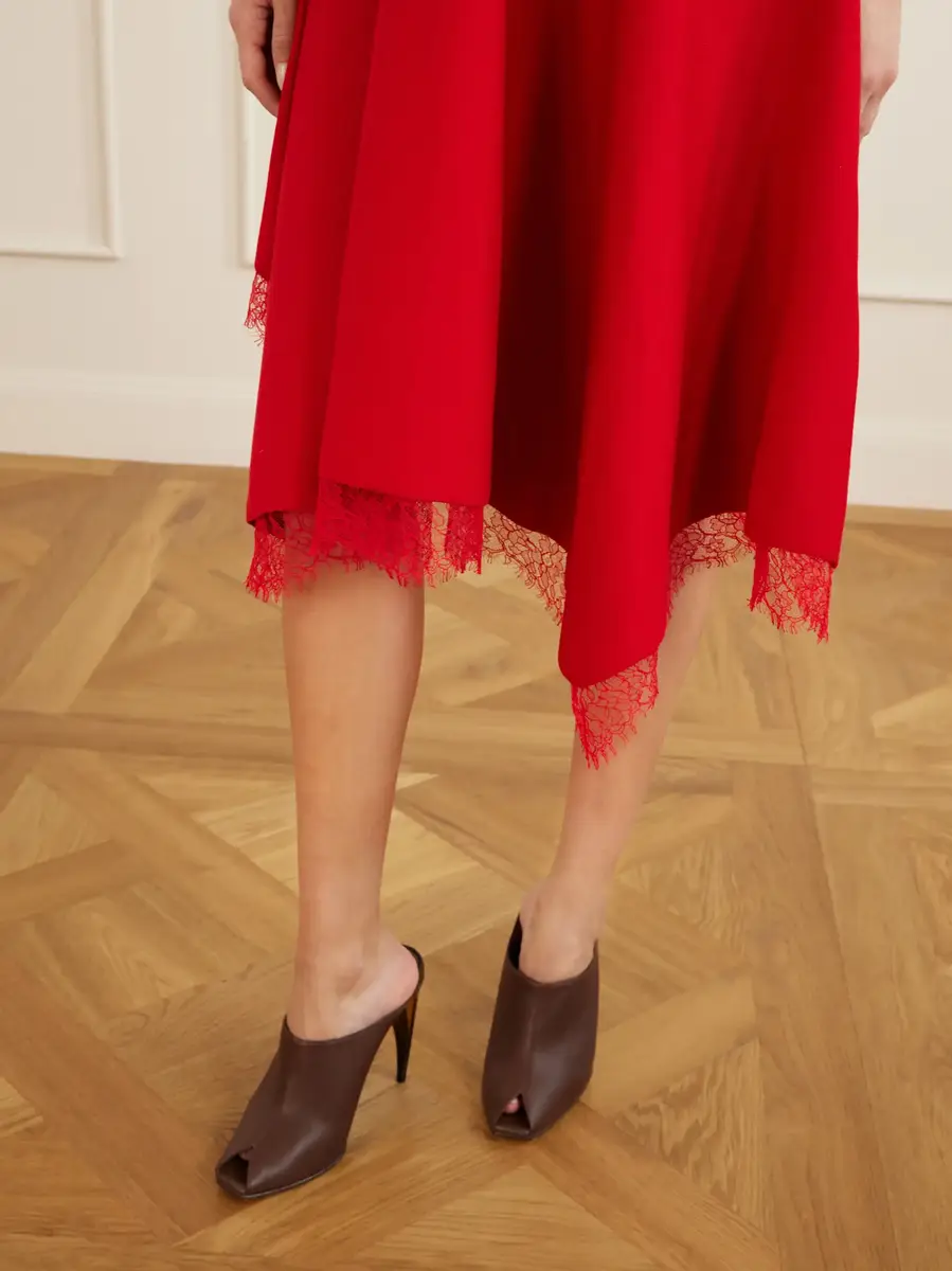 McQueen Lace-trimmed jersey midi dress | Thumbnail 4 McQueen Lace-trimmed jersey midi dress | Thumbnail 4