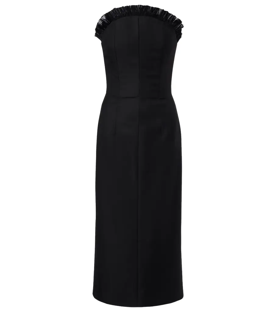 McQueen Ruffled wool gabardine cocktail dress