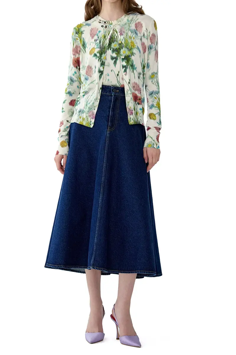 Carolina Herrera Botanical Print Long Sleeve Cardigan | Thumbnail 2 Carolina Herrera Botanical Print Long Sleeve Cardigan | Thumbnail 2