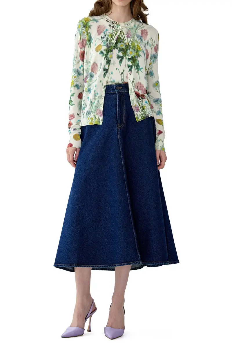 Carolina Herrera Botanical Print Long Sleeve Cardigan | Thumbnail 4 Carolina Herrera Botanical Print Long Sleeve Cardigan | Thumbnail 4