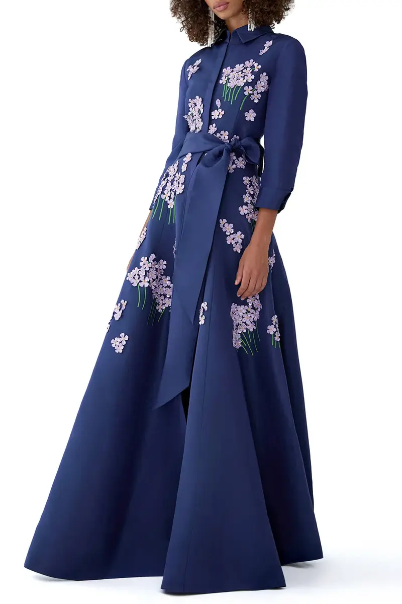 Carolina Herrera Embroidered Belt Trench Gown | Thumbnail 3