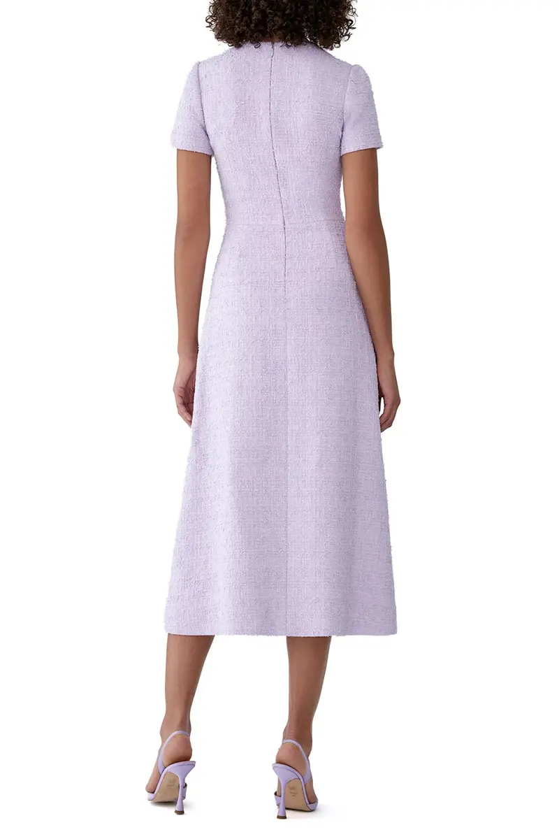 Carolina Herrera Embroidered Floral Short Sleeve Midi Dress | Thumbnail 4