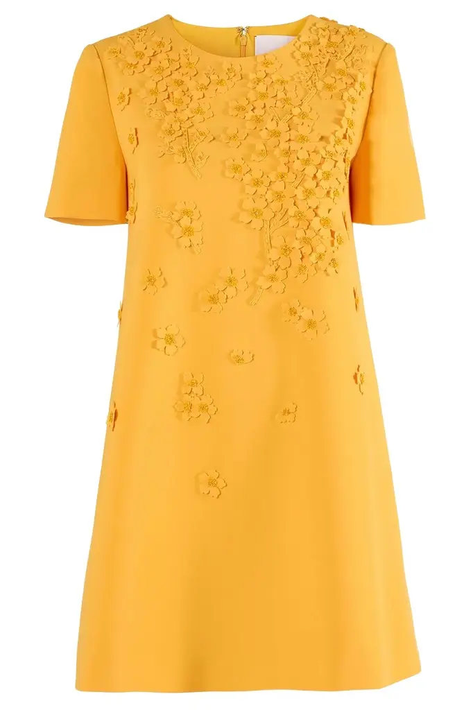 Embroidered Floral Short Sleeve Shift Dress Embroidered Floral Short Sleeve Shift Dress