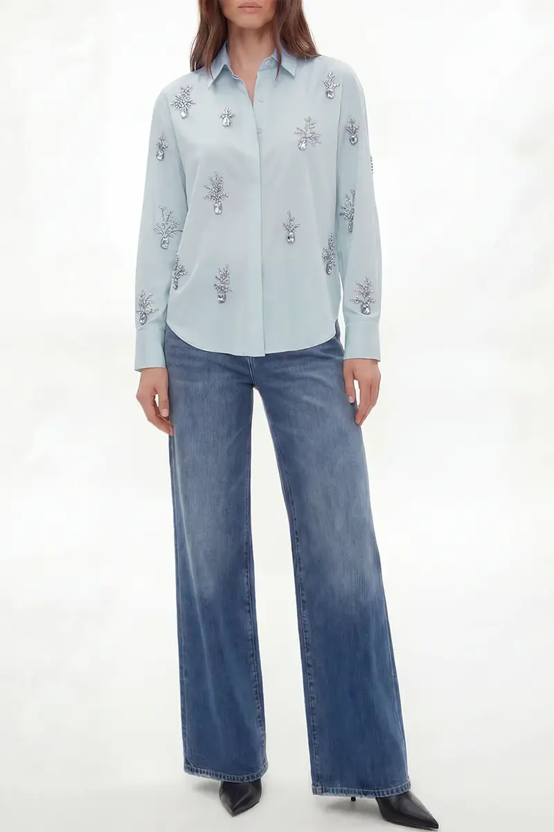 L'Agence Lorine Crystal Long Sleeve Blouse | Thumbnail 2 L'Agence Lorine Crystal Long Sleeve Blouse | Thumbnail 2