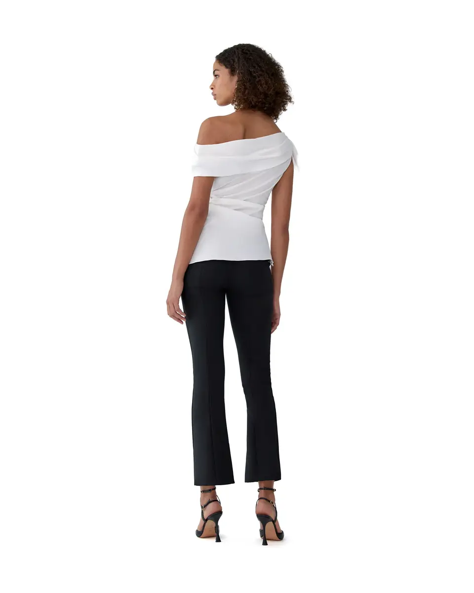 Carolina Herrera Off the Shoulder Tie Shirt | Thumbnail 4 Carolina Herrera Off the Shoulder Tie Shirt | Thumbnail 4