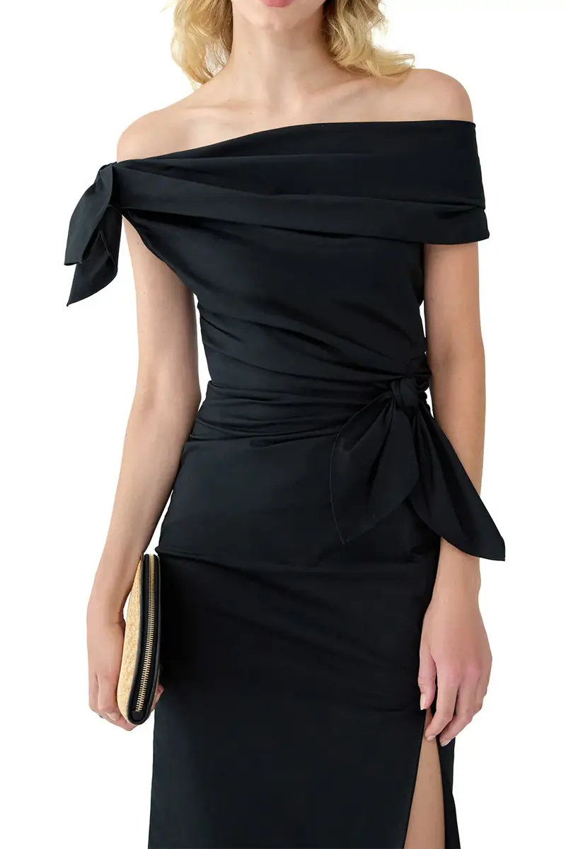 Carolina Herrera Sleeveless Cowl Neck Tie Shoulder Midi Dress | Thumbnail 3