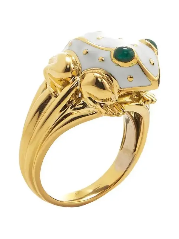 White Green Baby Frog Ring White Green Baby Frog Ring