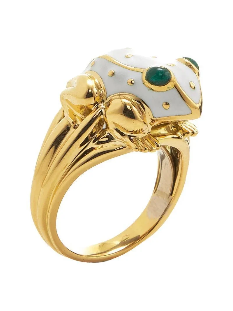 White Green Baby Frog Ring White Green Baby Frog Ring