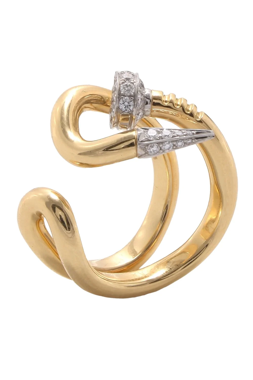 Diamond Bent Nail Ring