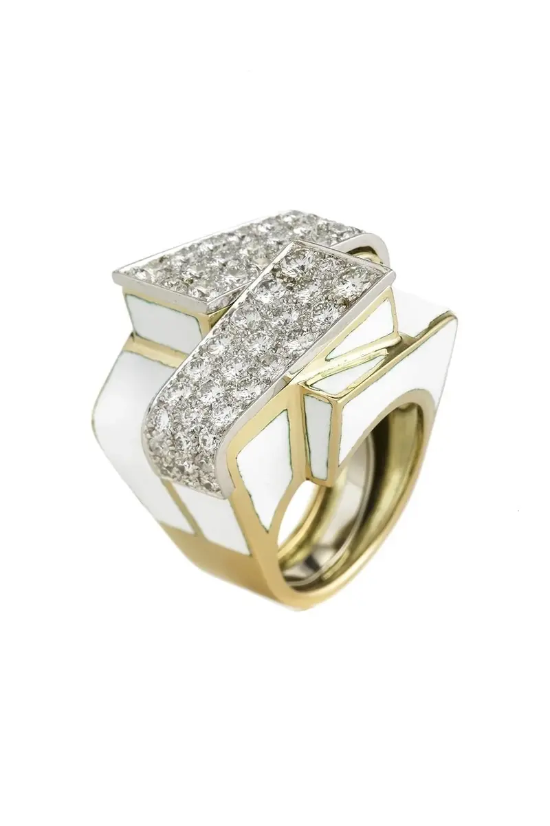 Diamond White Ski Slope Ring Diamond White Ski Slope Ring