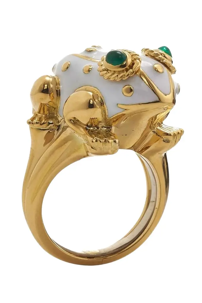 Emerald Large Frog Enamel Ring Emerald Large Frog Enamel Ring