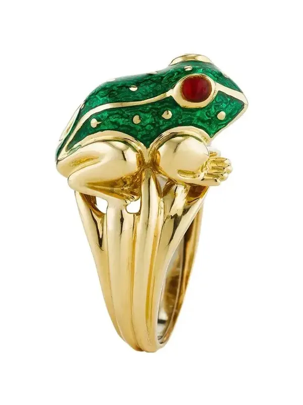 Green Red Baby Frog Ring Green Red Baby Frog Ring