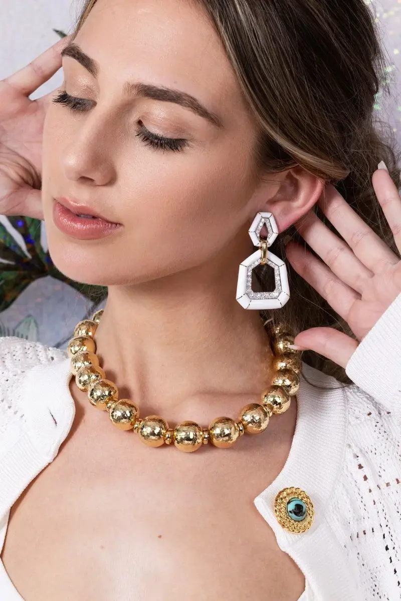 DAVID WEBB Hammered Disco Ball Bail Necklace | Thumbnail 2 DAVID WEBB Hammered Disco Ball Bail Necklace | Thumbnail 2