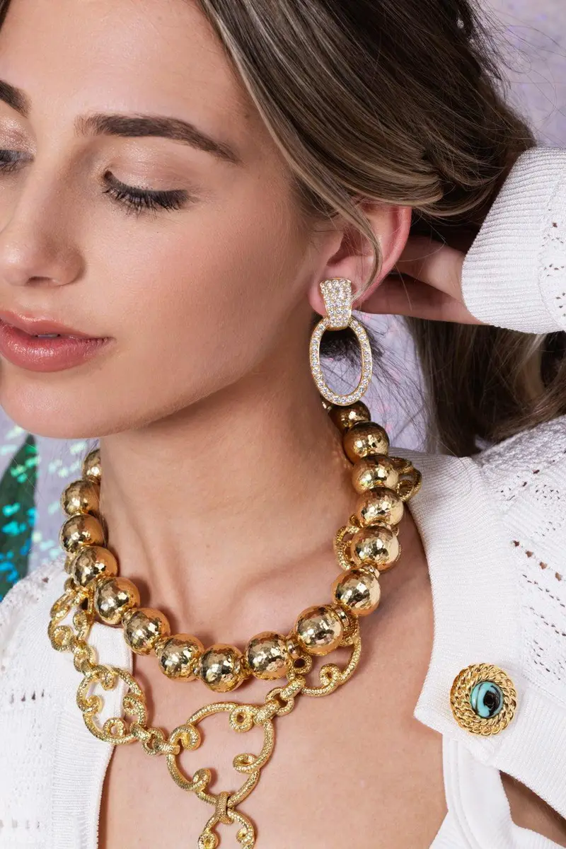 DAVID WEBB Hammered Disco Ball Bail Necklace | Thumbnail 3 DAVID WEBB Hammered Disco Ball Bail Necklace | Thumbnail 3