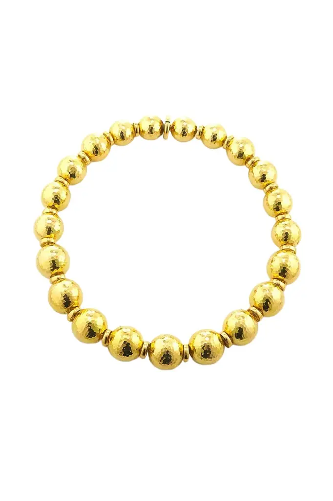 DAVID WEBB Hammered Disco Ball Bail Necklace