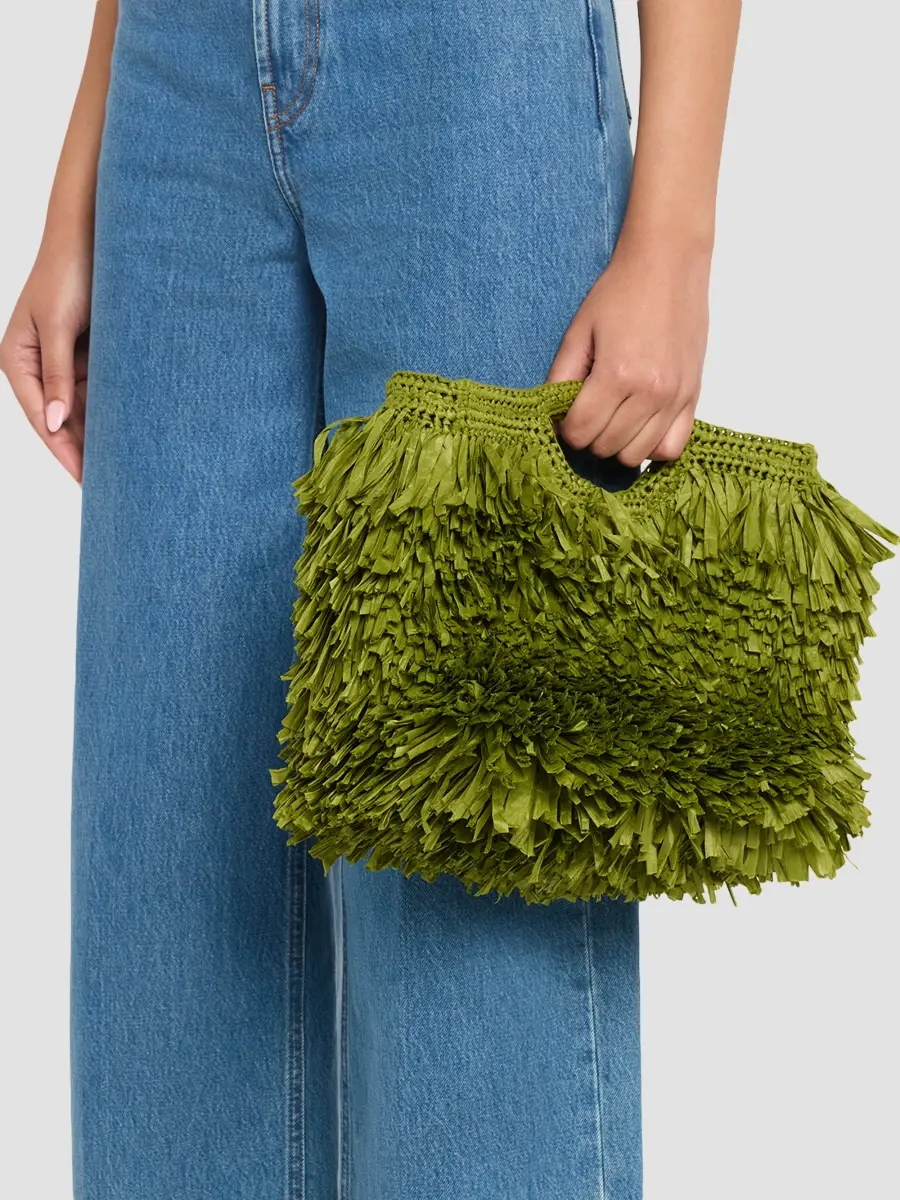 A.L.C. A. L.C. Women's Charlie Raffia Fringe Top-Handle Bag | Thumbnail 2
