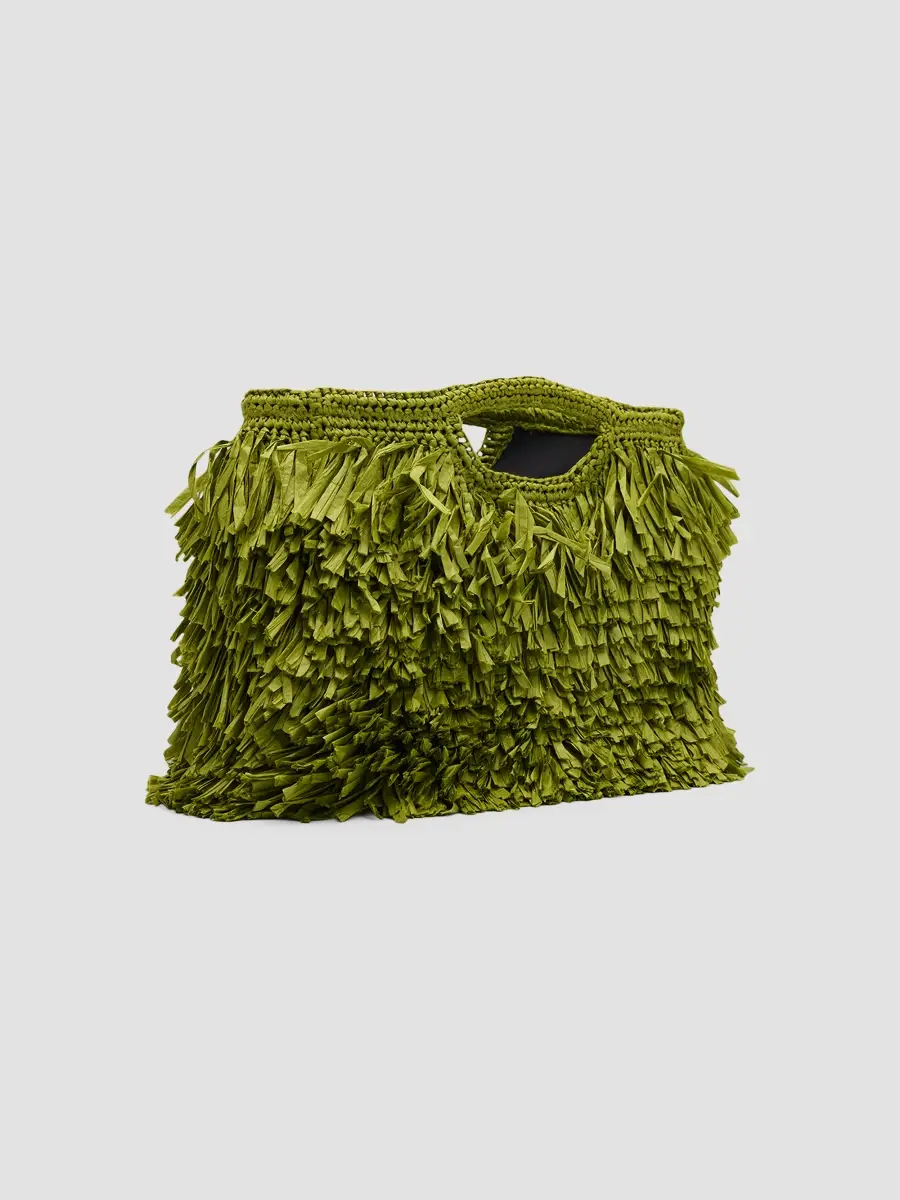 A.L.C. A. L.C. Women's Charlie Raffia Fringe Top-Handle Bag | Thumbnail 3