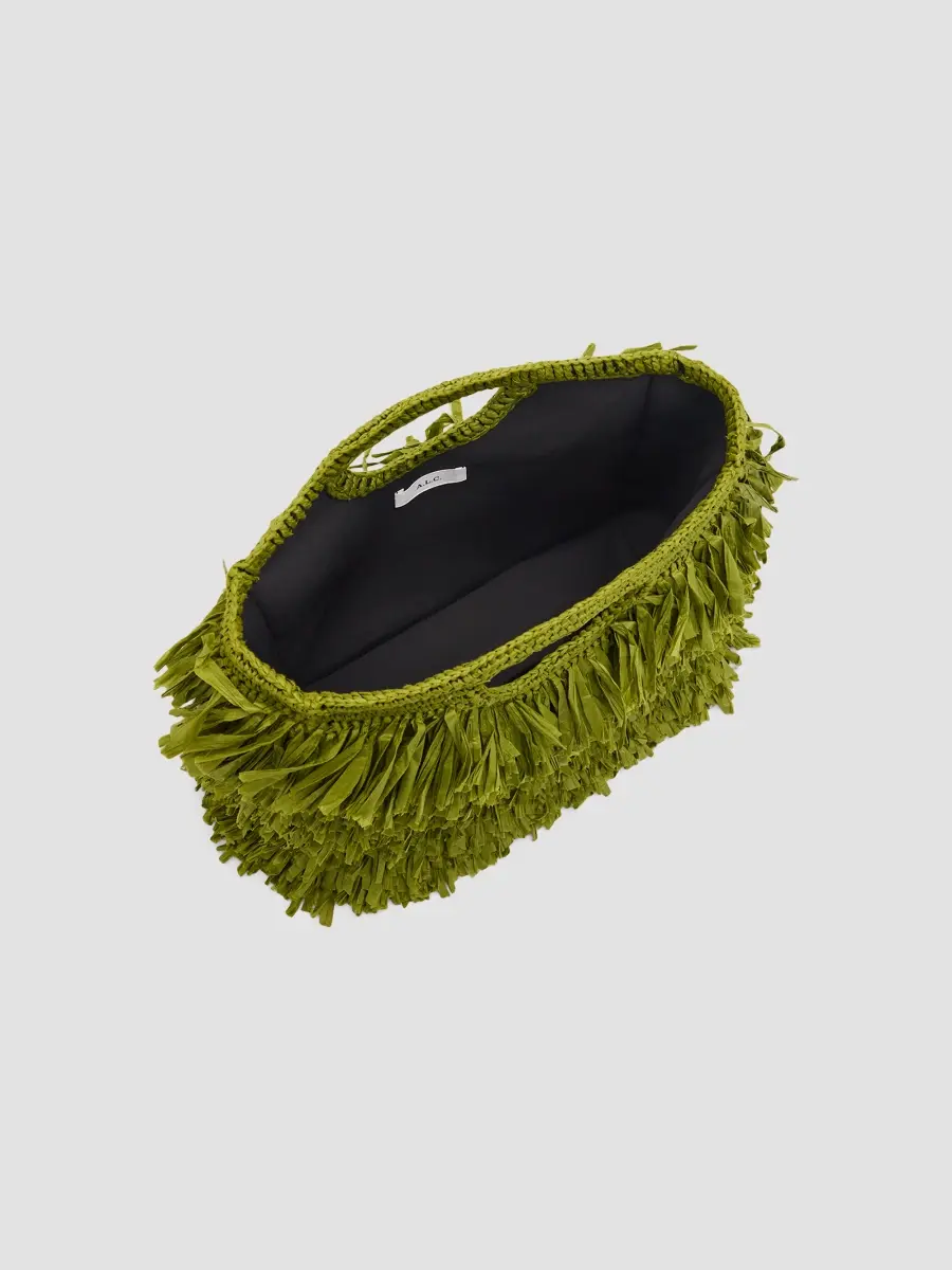 A.L.C. A. L.C. Women's Charlie Raffia Fringe Top-Handle Bag | Thumbnail 4