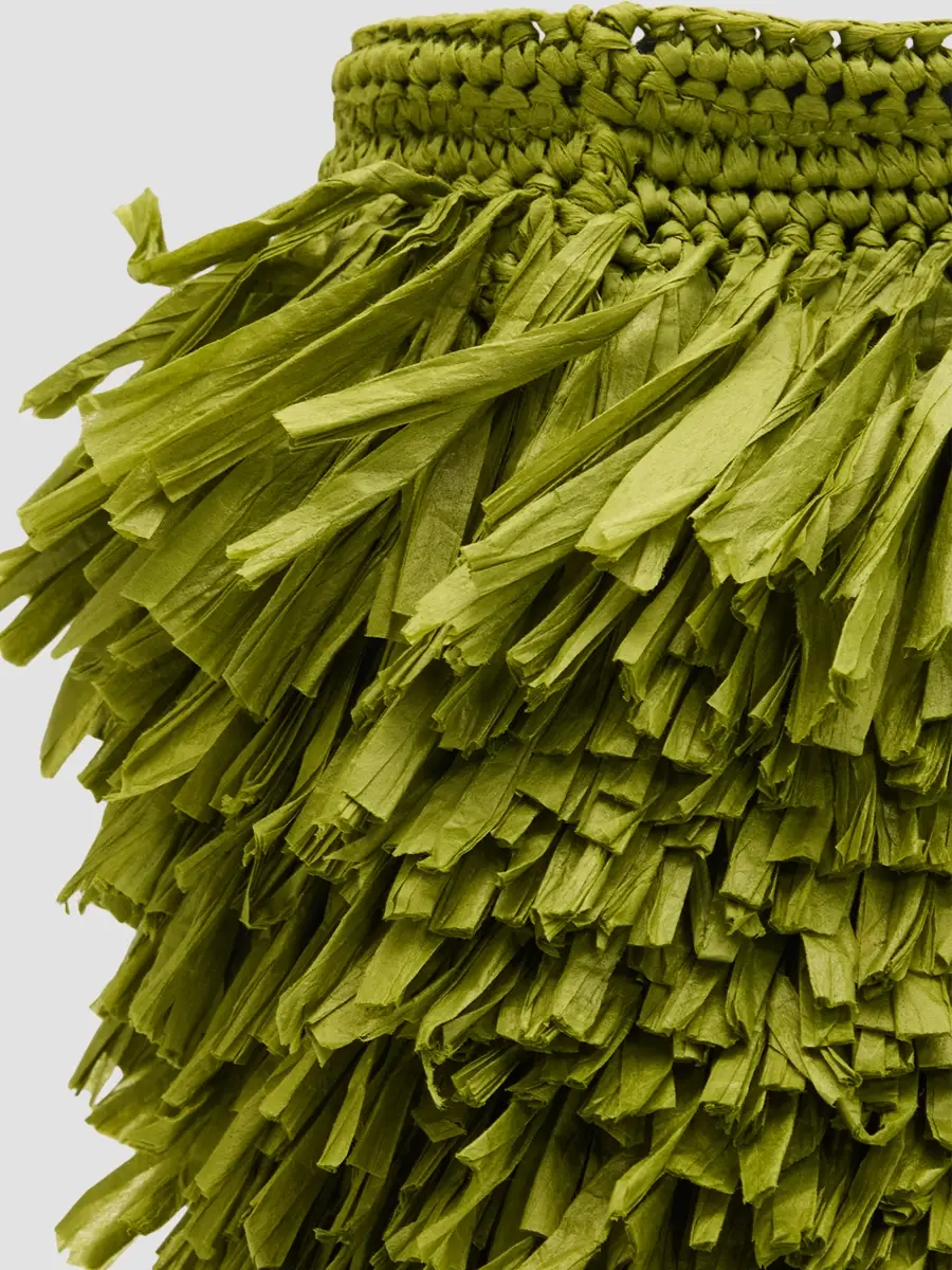 A.L.C. A. L.C. Women's Charlie Raffia Fringe Top-Handle Bag | Thumbnail 5