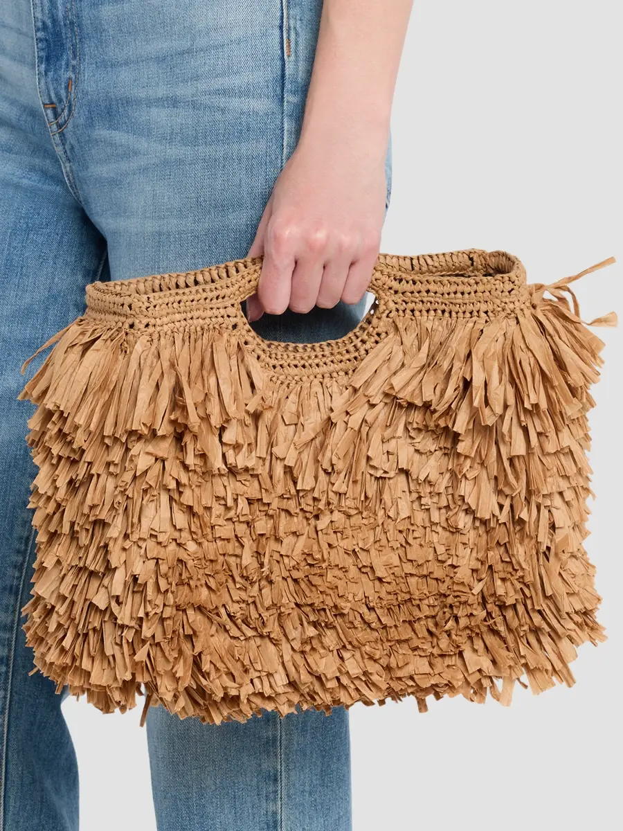 A.L.C. A. L.C. Women's Charlie Raffia Fringe Top-Handle Bag | Thumbnail 2 A.L.C. A. L.C. Women's Charlie Raffia Fringe Top-Handle Bag | Thumbnail 2