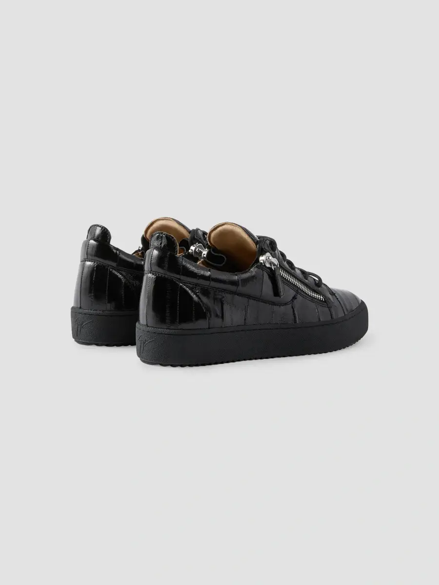 Giuseppe Zanotti Men's Zip-Up Eel Leather Low-Top Sneakers | Thumbnail 3