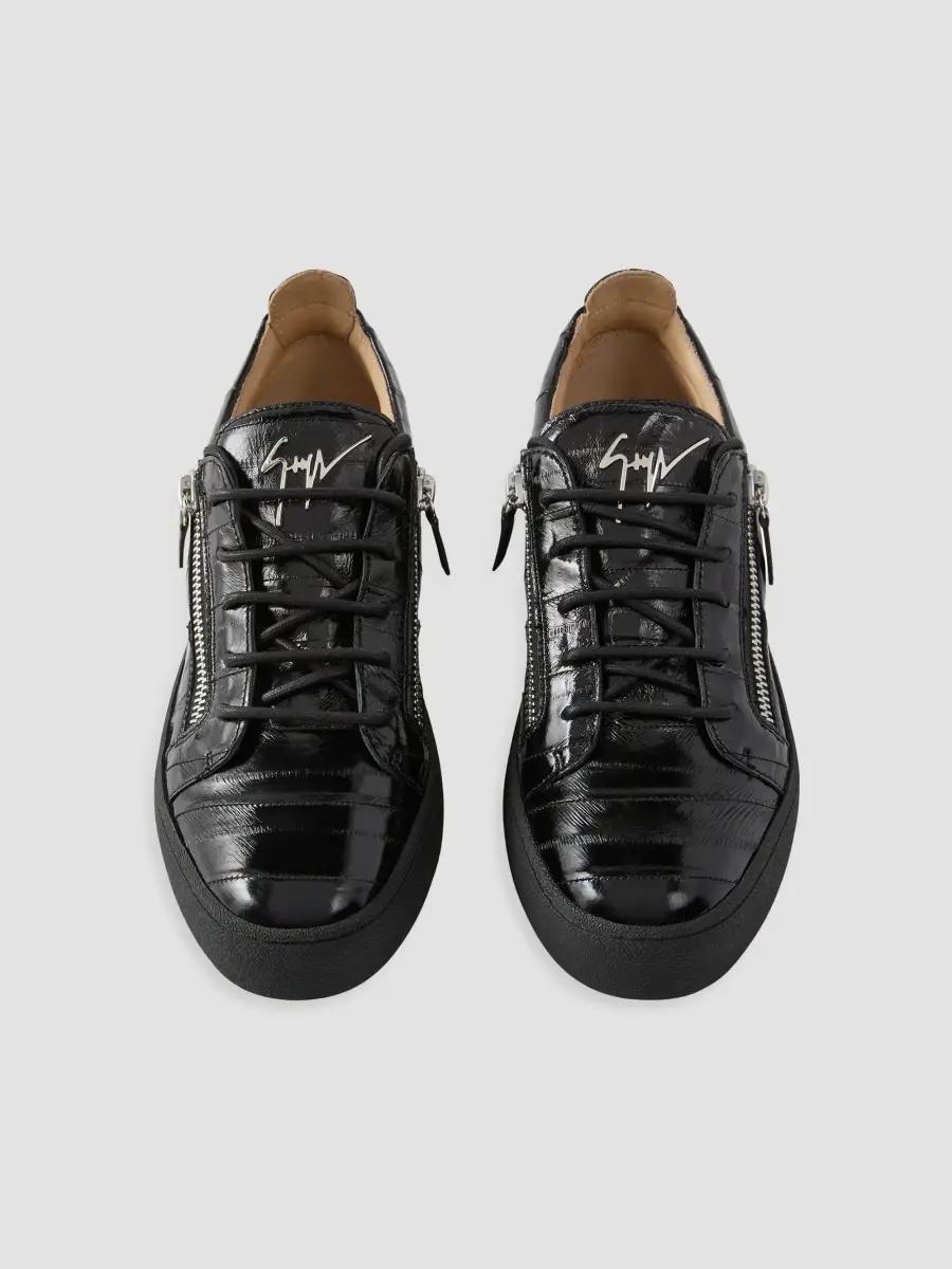 Giuseppe Zanotti Men's Zip-Up Eel Leather Low-Top Sneakers | Thumbnail 4