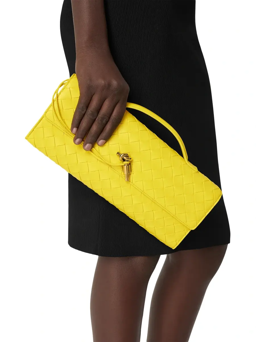 Bottega Veneta Women's Andiamo Intrecciato Leather Top-Handle Clutch | Thumbnail 2
