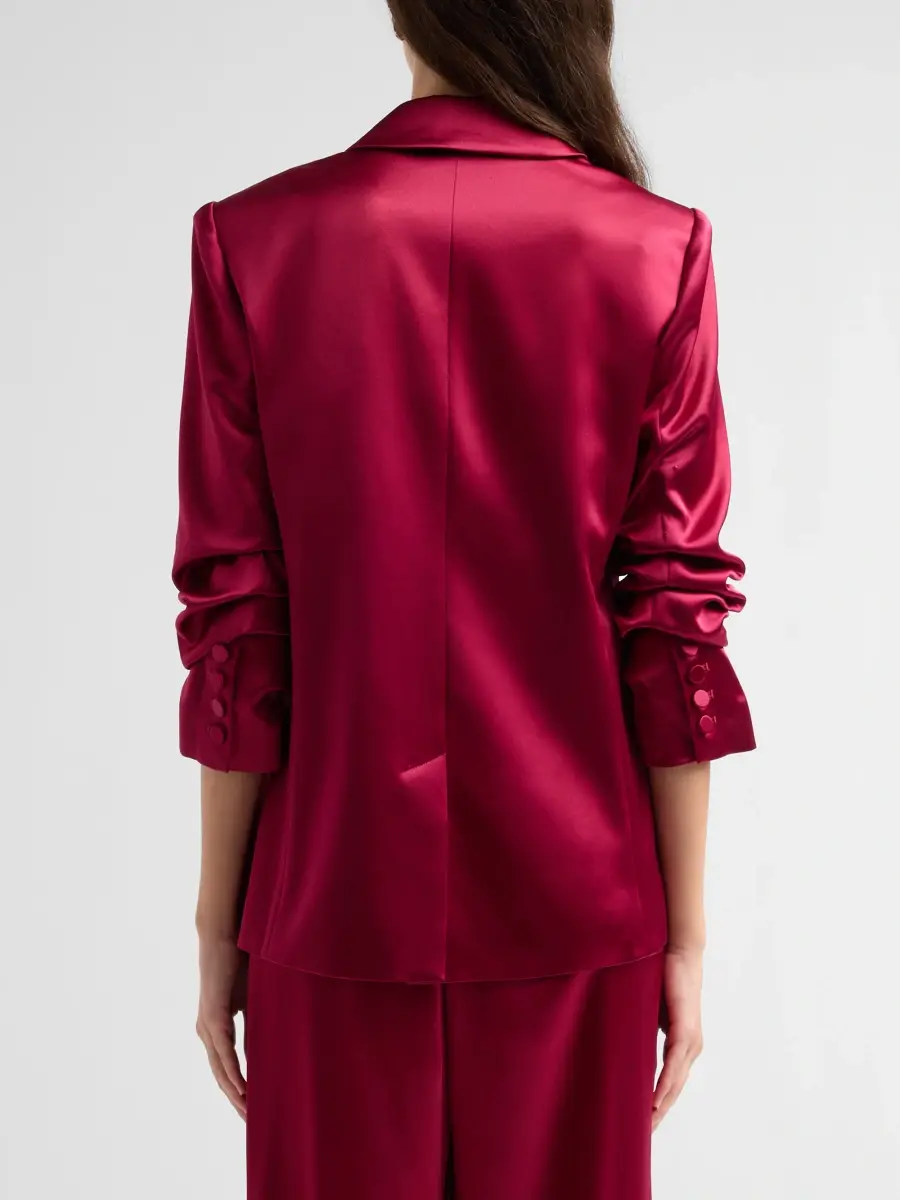Cinq à Sept Women's Kylie Notched Satin Single-Button Blazer | Thumbnail 3 Cinq à Sept Women's Kylie Notched Satin Single-Button Blazer | Thumbnail 3
