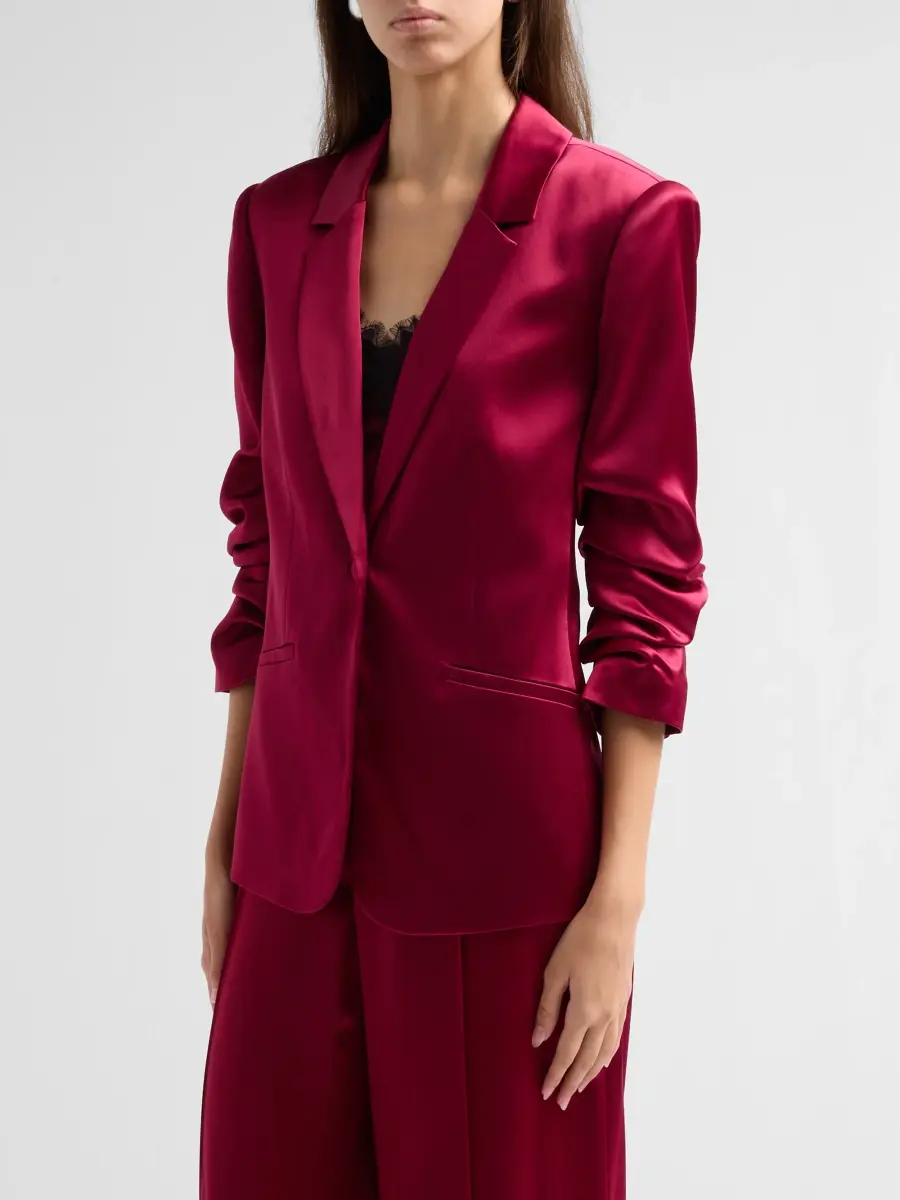Cinq à Sept Women's Kylie Notched Satin Single-Button Blazer | Thumbnail 4 Cinq à Sept Women's Kylie Notched Satin Single-Button Blazer | Thumbnail 4