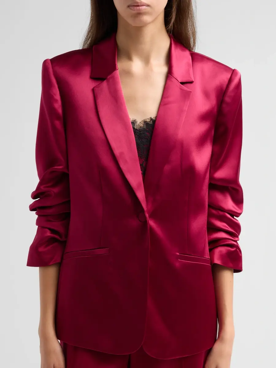 Cinq à Sept Women's Kylie Notched Satin Single-Button Blazer | Thumbnail 5 Cinq à Sept Women's Kylie Notched Satin Single-Button Blazer | Thumbnail 5