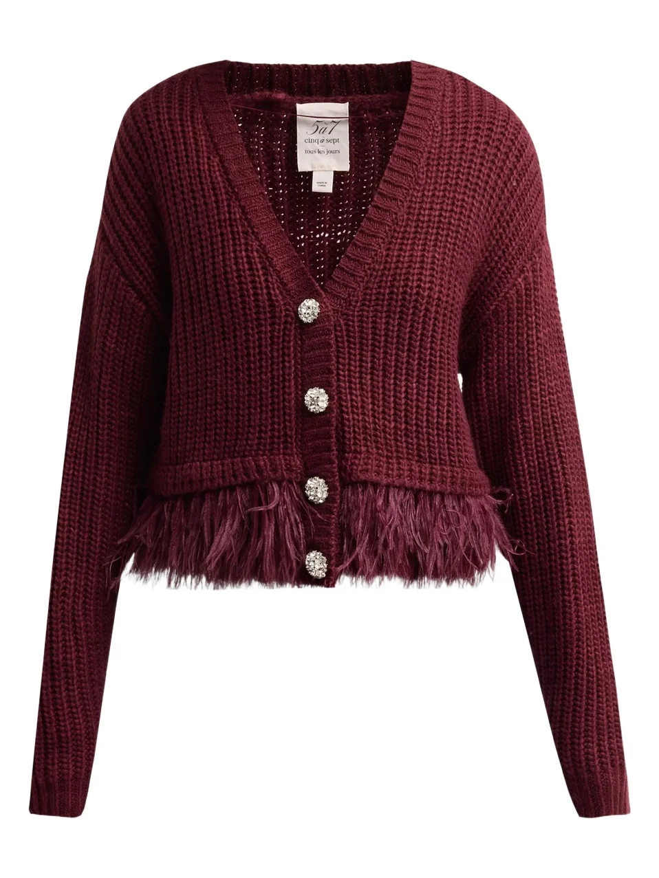 Women's Krissi Feather-Trim Cardigan