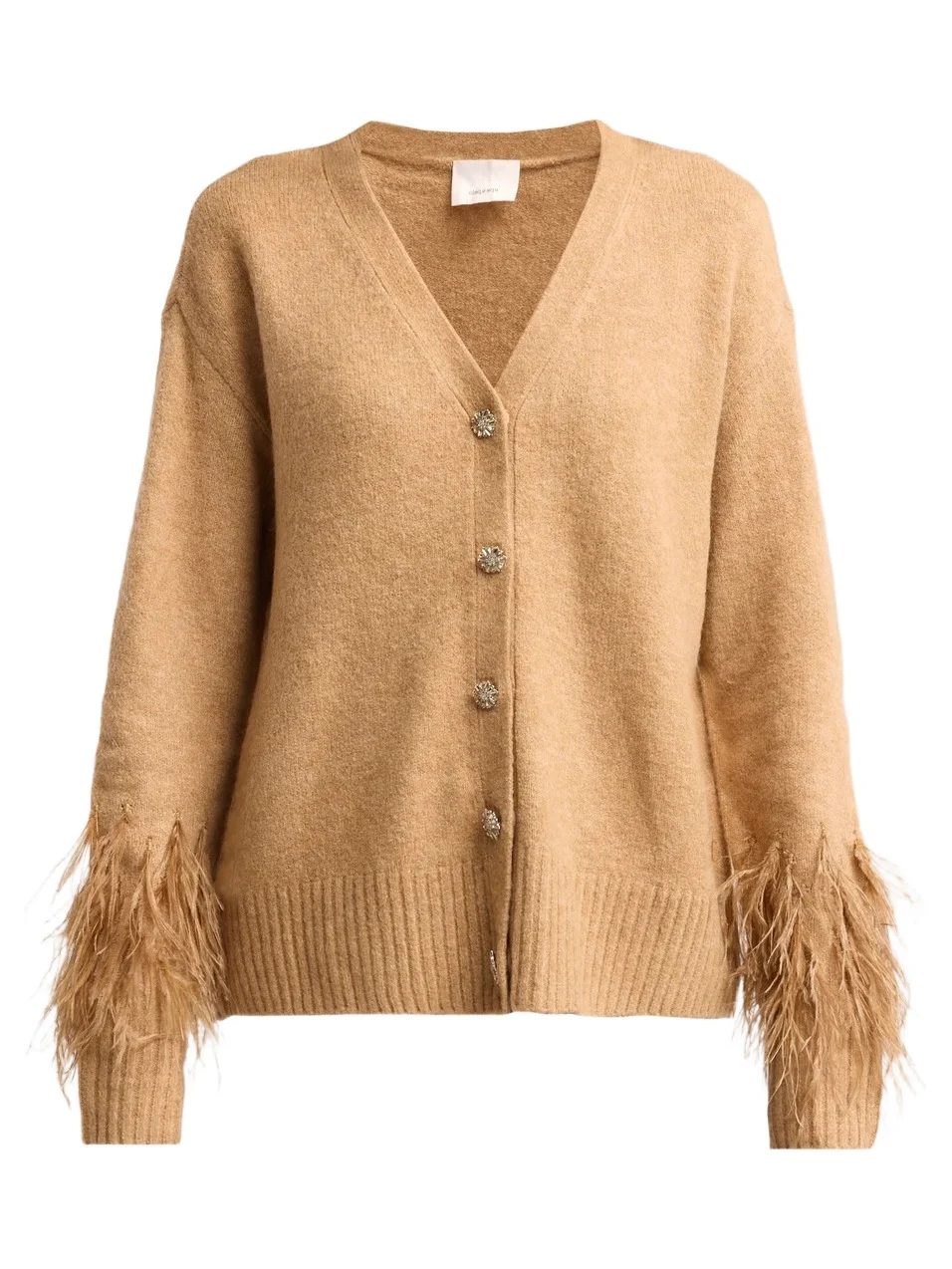 Women's Briana Feather-Trim Knit Cardigan
