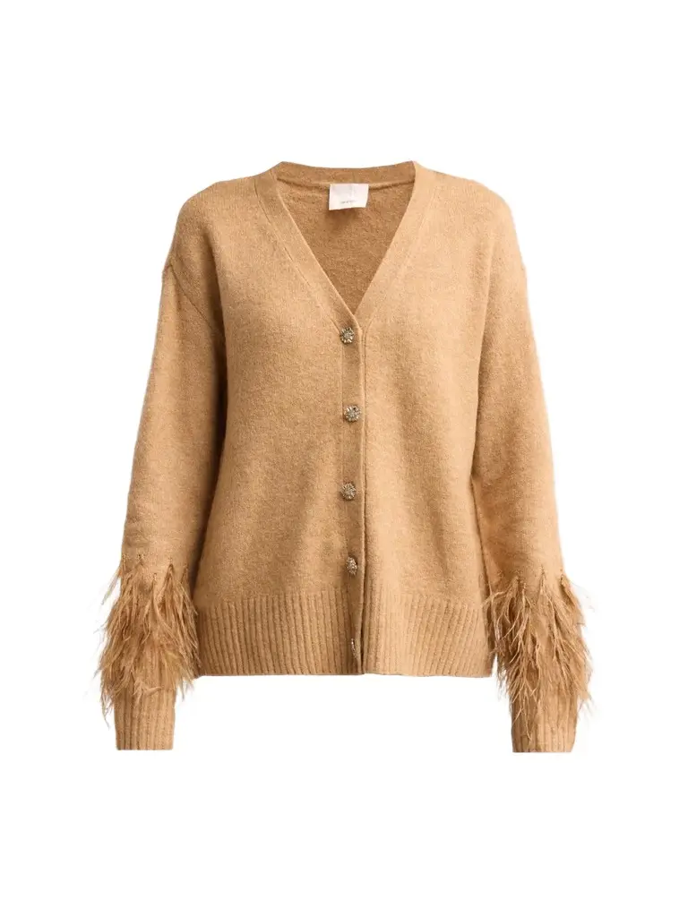 Cinq à Sept Women's Briana Feather-Trim Knit Cardigan