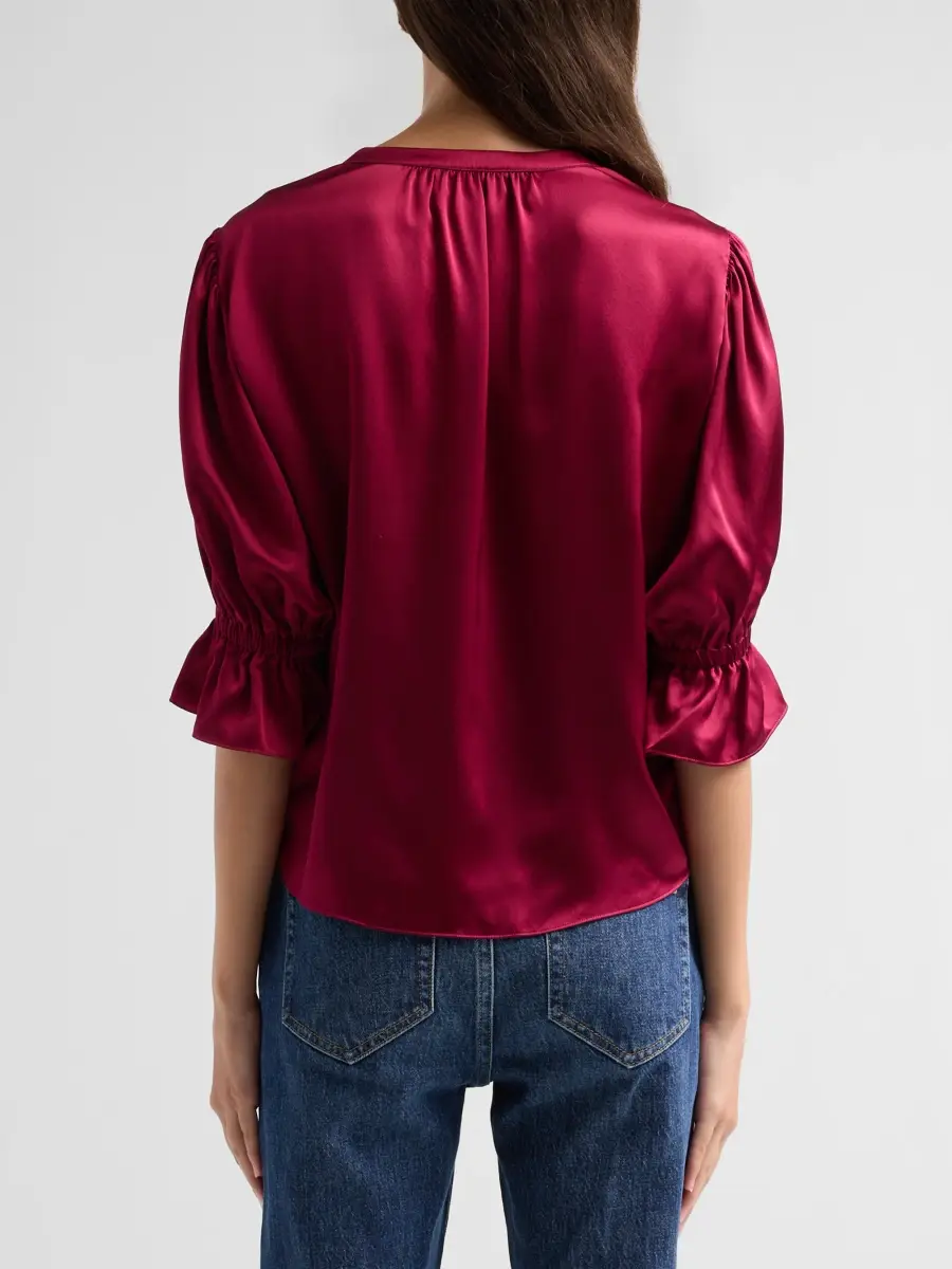 Cinq à Sept Women's Fiona Split-Neck Silk Top | Thumbnail 3 Cinq à Sept Women's Fiona Split-Neck Silk Top | Thumbnail 3