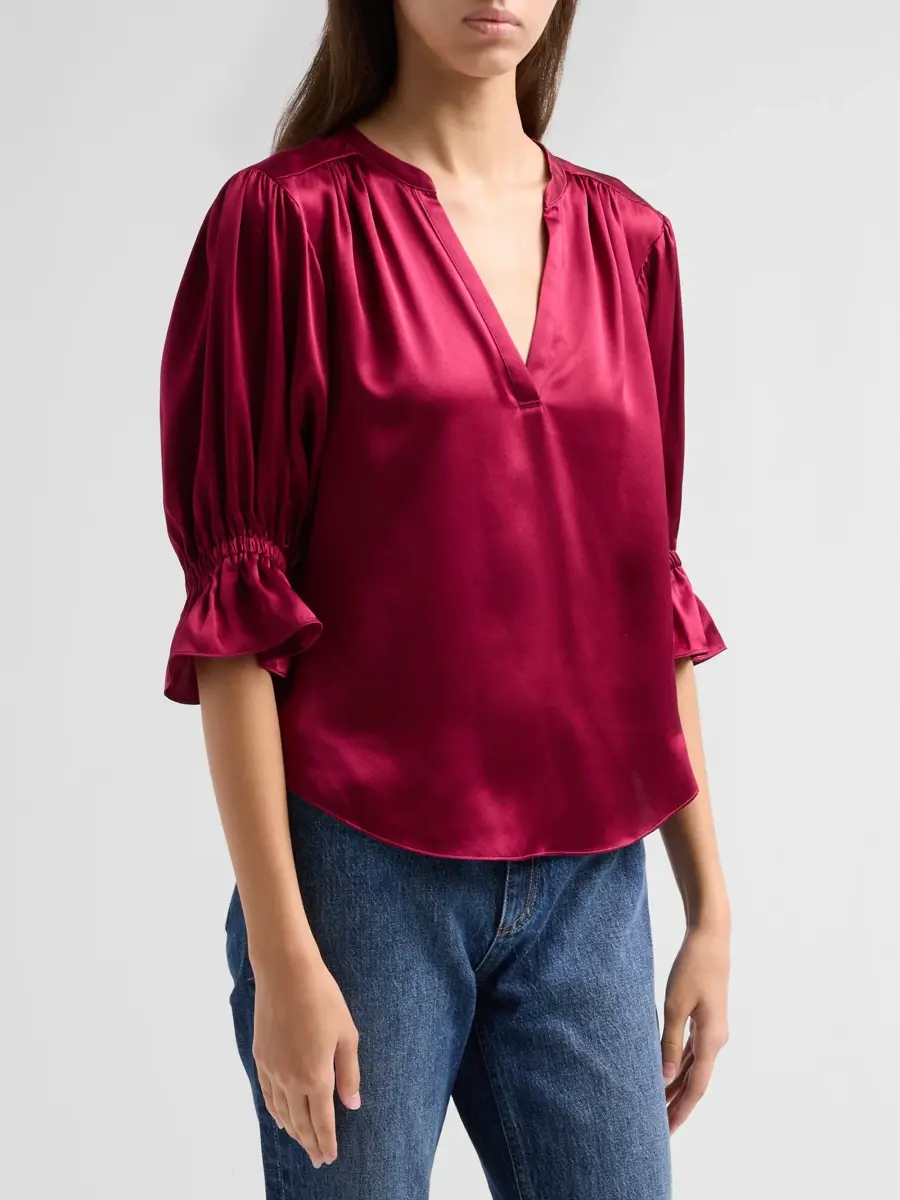 Cinq à Sept Women's Fiona Split-Neck Silk Top | Thumbnail 4 Cinq à Sept Women's Fiona Split-Neck Silk Top | Thumbnail 4