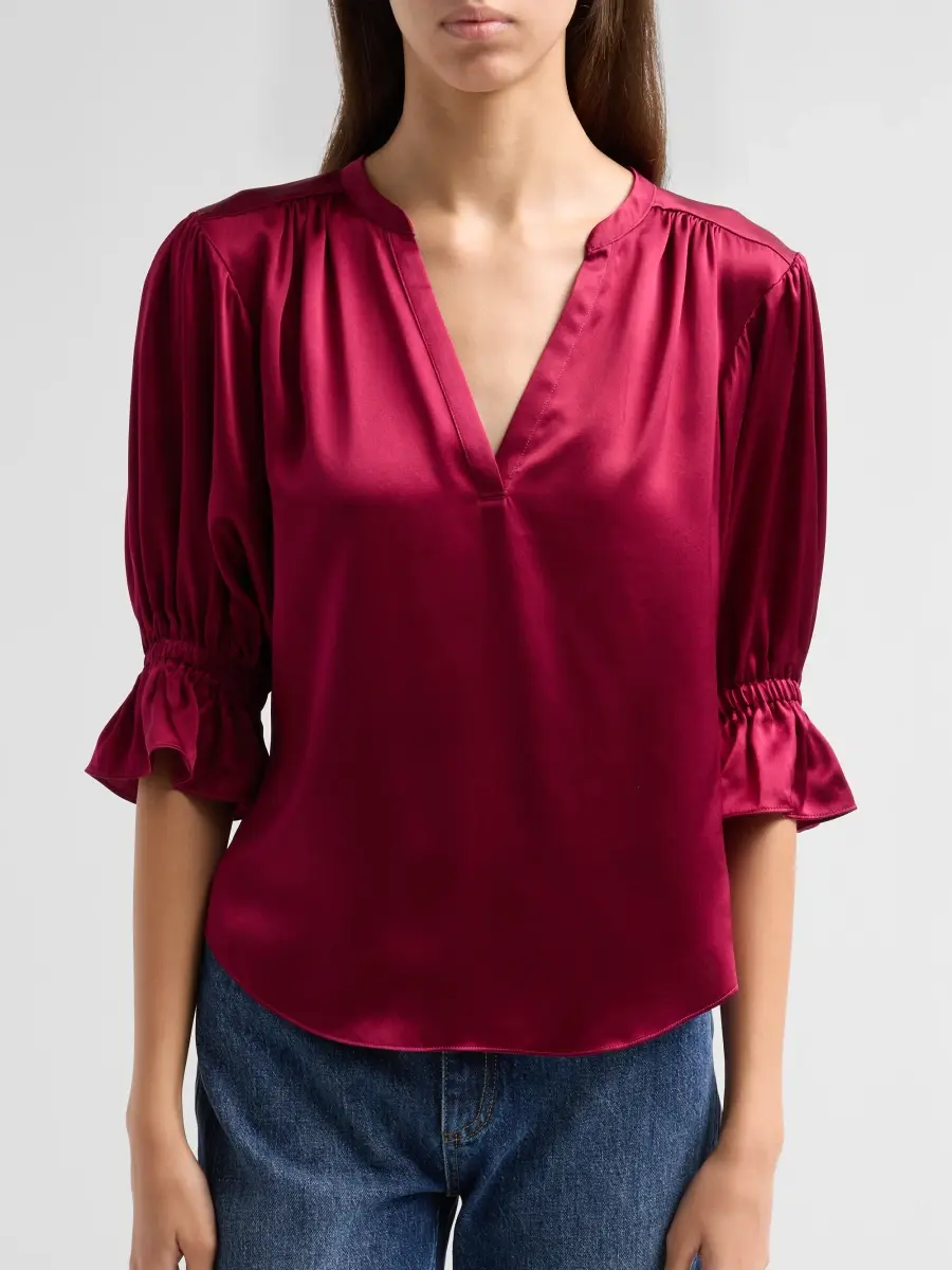 Cinq à Sept Women's Fiona Split-Neck Silk Top | Thumbnail 5 Cinq à Sept Women's Fiona Split-Neck Silk Top | Thumbnail 5