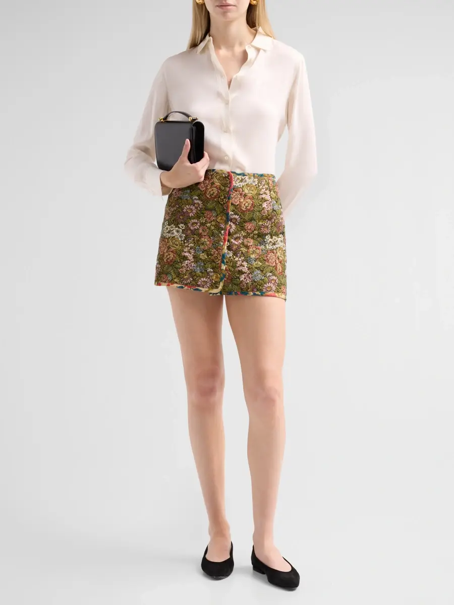 Farm Rio Women's Floral Jacquard Mini Skirt | Thumbnail 2 Farm Rio Women's Floral Jacquard Mini Skirt | Thumbnail 2