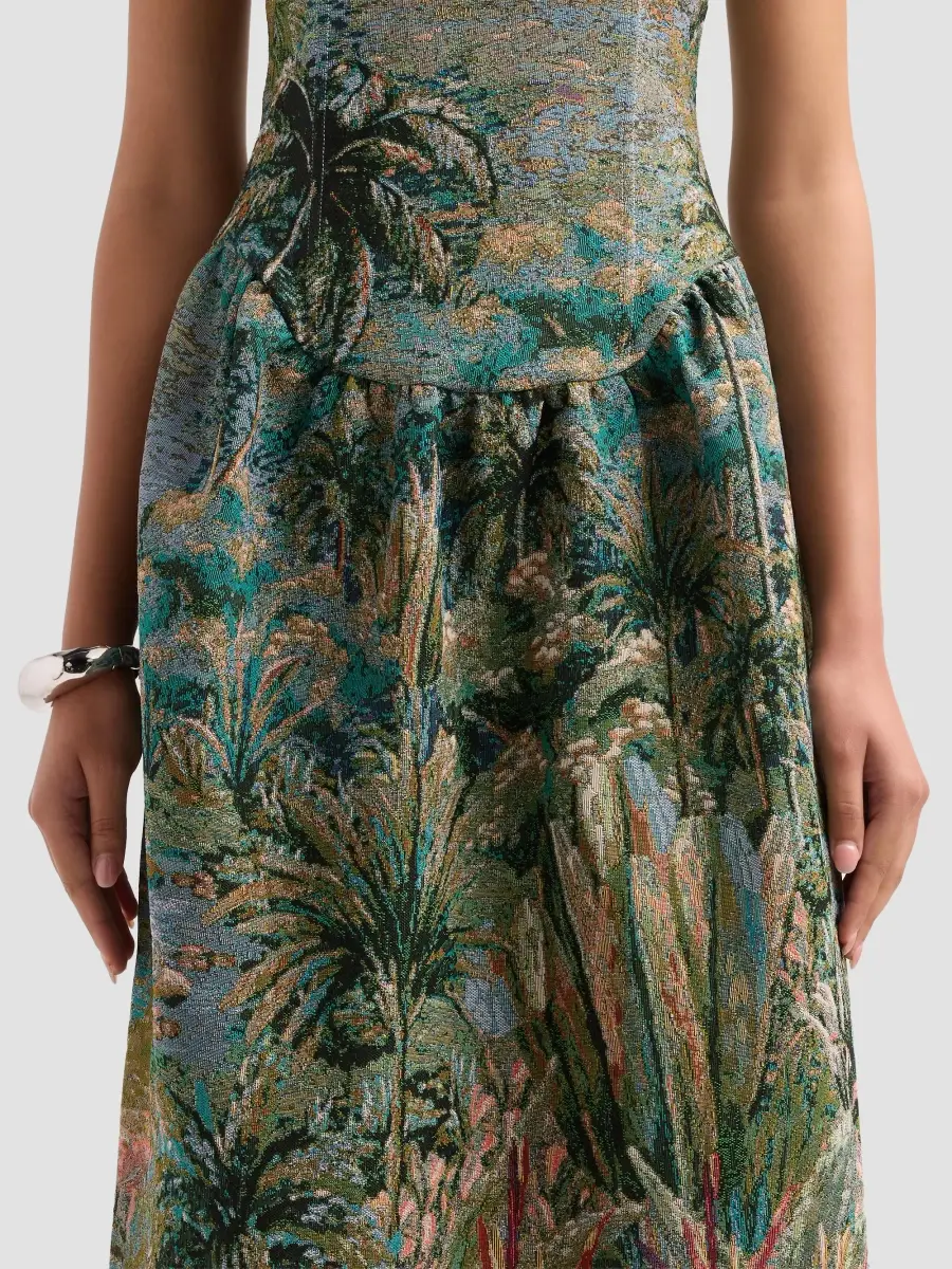 Farm Rio Women's Petrichor Tropical Jacquard Midi Dress | Thumbnail 5 Farm Rio Women's Petrichor Tropical Jacquard Midi Dress | Thumbnail 5
